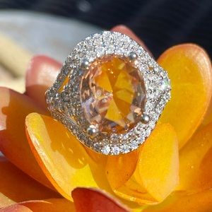 LC Morganite set in Sterling Silver